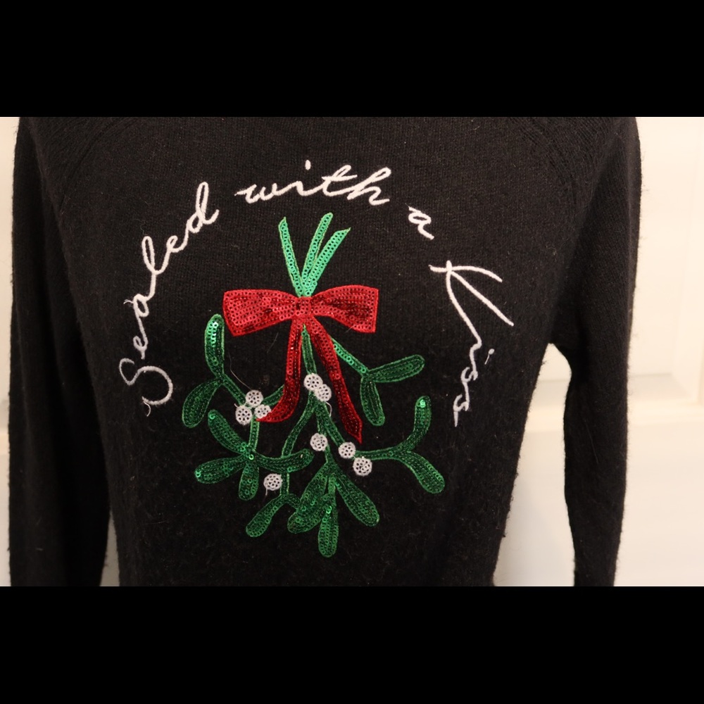Holiday Mistle Toe Holiday Crew Neck Knit Sweater Size XS